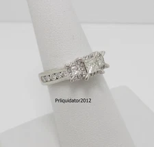 1CT Natural Diamond Halo Engagement Anniversary Wedding Ring 14K White Gold