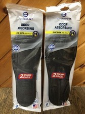 4 Pairs Sofcomfort Odor Absorbing Insoles One Size Fits Most Unisex Brand New
