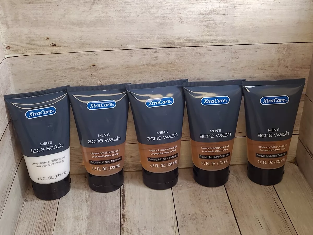 5 pcs XtraCare men s face scrub men s acne wash free shipping 4.5 floz