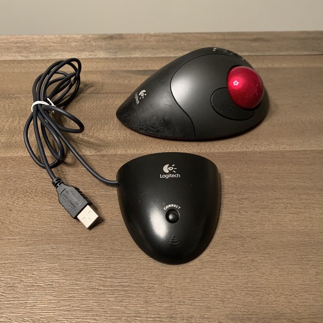 Logitech Trackman Wheel Trb22 Wireless Trackball Mouse Ps2 USB Optical