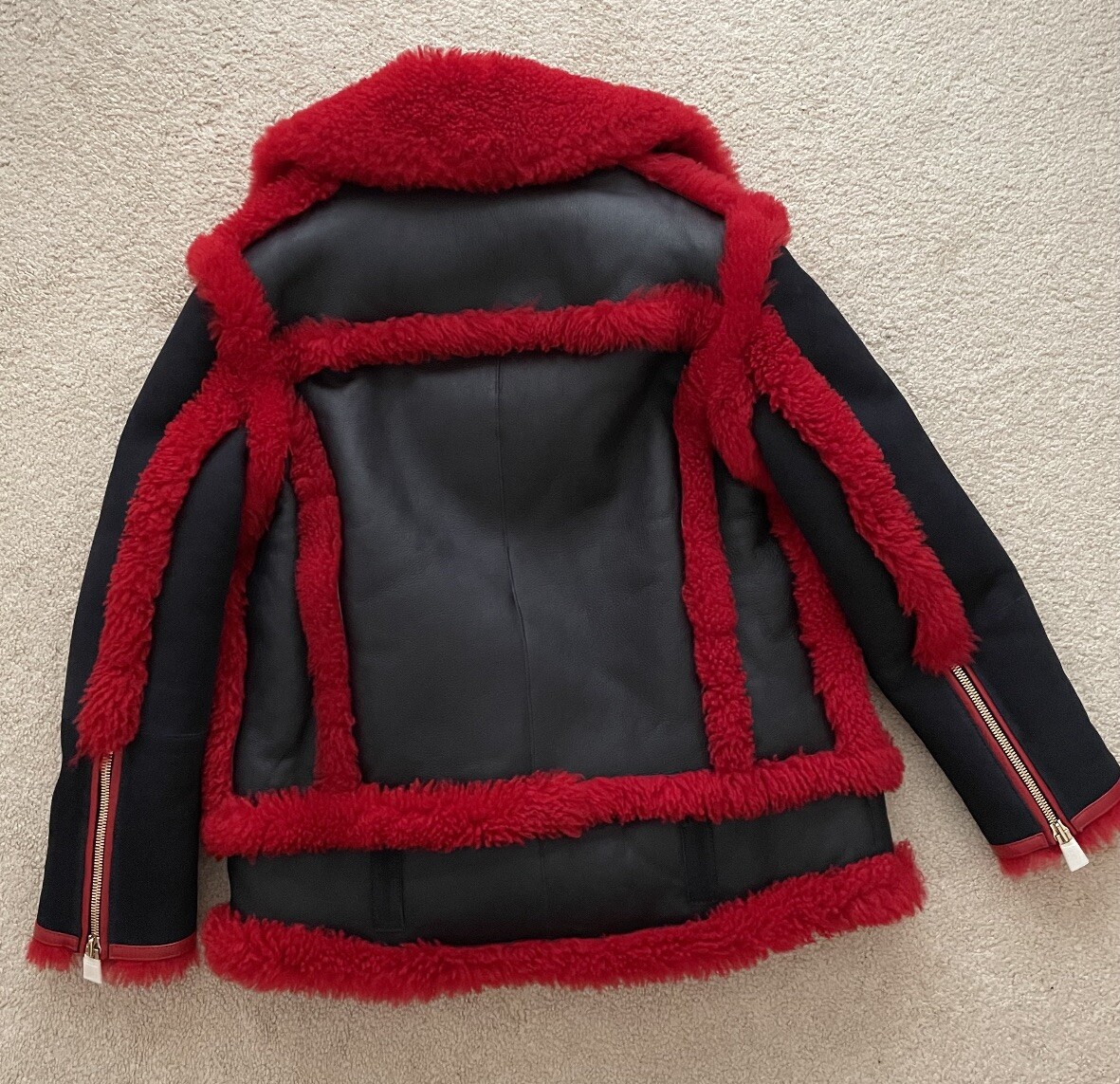 HILFIGER COLLECTION OVERSIZED SHEARLING BIKER JACKET WOMENS SZ 4 NWT image 7