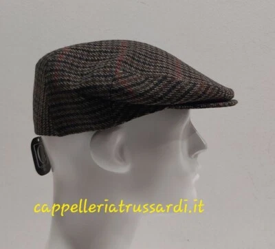 Coppola Berretto Marron Pied De Poule Laine Fabriqué En Italie Taille 61 - Photo 1/4