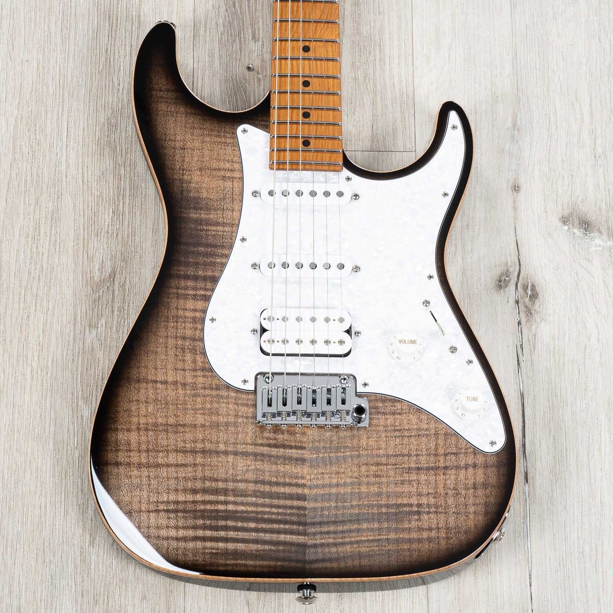 Suhr Standard Plus Guitar, Roasted Maple Fretboard, Trans