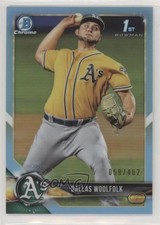 2018 Bowman Draft Chrome Sky Blue Refractor 59/402 Dallas Woolfolk #BDC-127 s3g