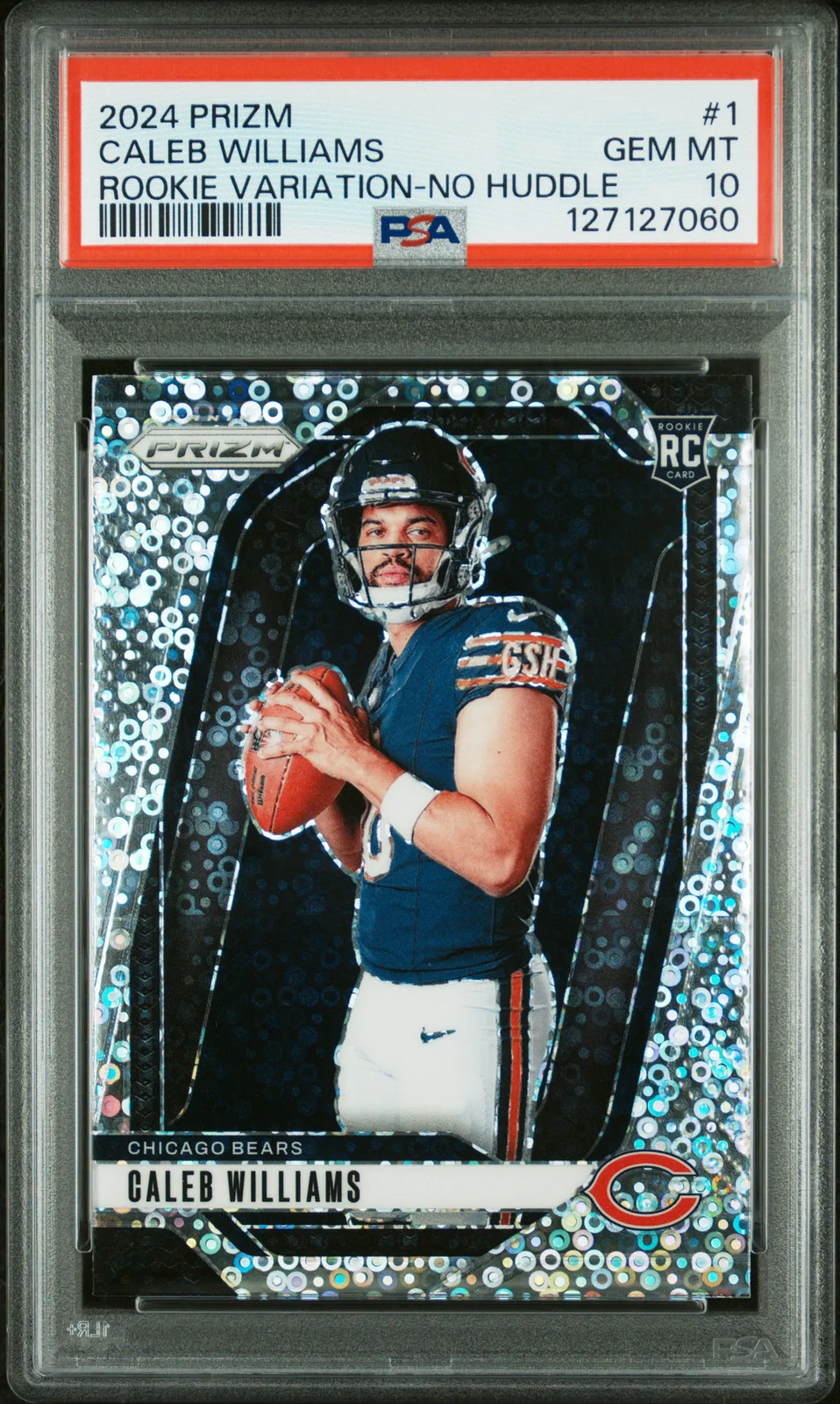 2024 Panini Prizm Rookie Variation Caleb Williams #1 No Huddle PSA 10