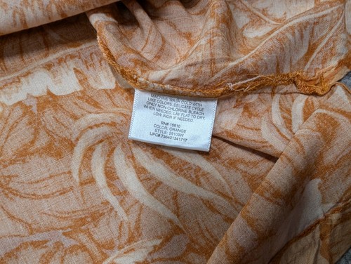 Panama Jack Men's Orange Floral Hawaiian Aloha Print Rayon Button Shirt XL - Picture 6 of 10