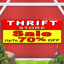 Thrift Store Sale up to 70 off Indoor Outdoor Banner Sign with grommets