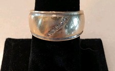 Men's Frederick Goldman 14k Gold & Diamond Wedding Band 6.4 Grams Size 7.5 Ring