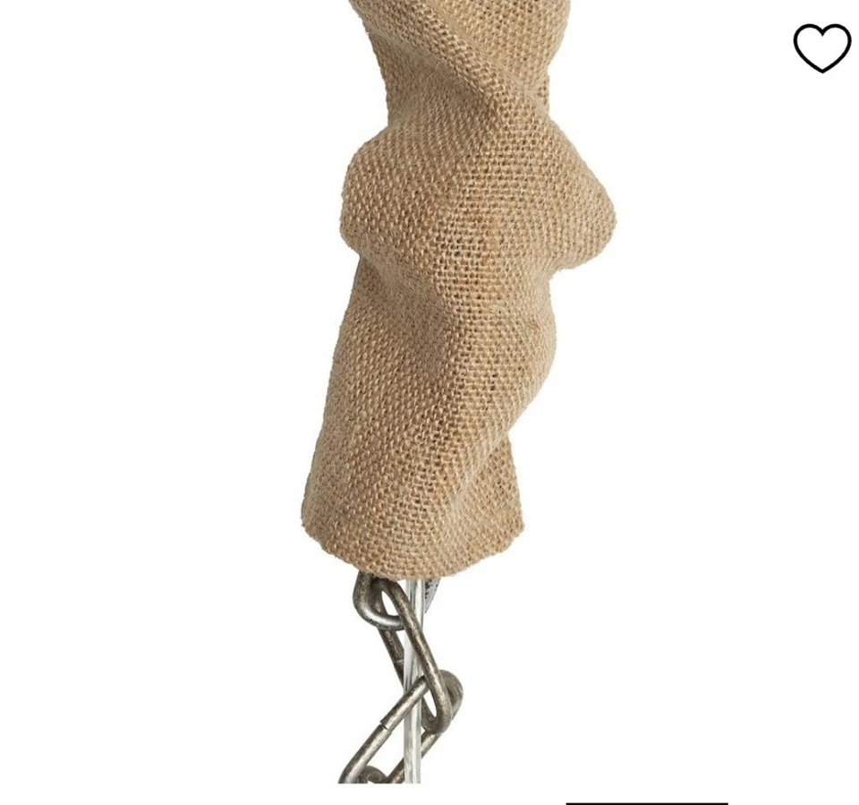 Pottery Barn Burlap Chandelier 6' Cord Cover Snaps On Pendant Cottage Core - Image 4 of 4