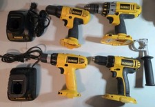 Dewalt Drill Driver Tools Lot Of 4 With 2 Chargers For Parts Or Repair
