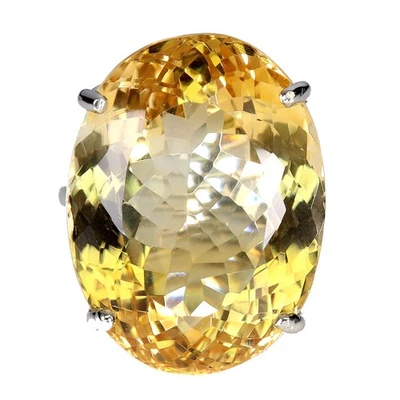 925 Sterlingsilber Ring Oval Citrin 36.4ct Handgefertigter Schmuck Größe 7.5 - Bild 1 von 4