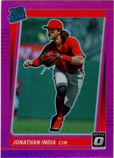 2021 Panini Donruss Optic Jonathan India Rated Rookie Pink Prizm No. 101 Reds