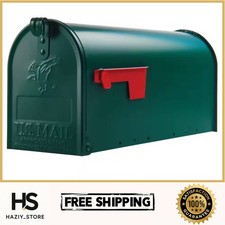 Elite Green, Medium, Steel, Post Mount Mailbox