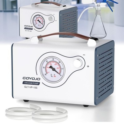 Oilless Vacuum Pump, 15L/Min With Dual Pressure, Lab Liquid Vacuum Filtration...