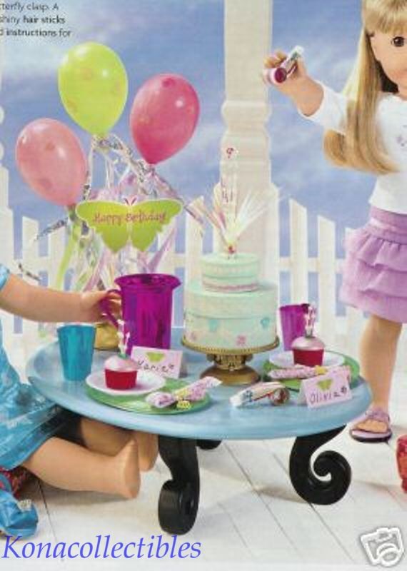 American Girl Butterfly Birthday Party Table & Supplies EUC