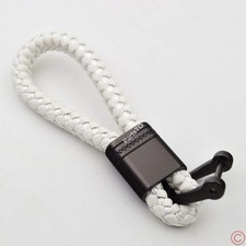 Braided Leather Keychain for Car Keys with D Ring