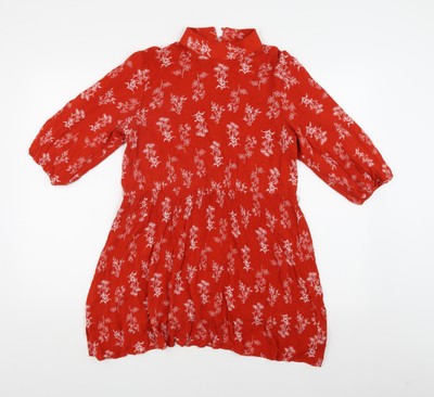 Lost Ink Damen rot Blumen 3/4 Ärmel Kleid Größe 12