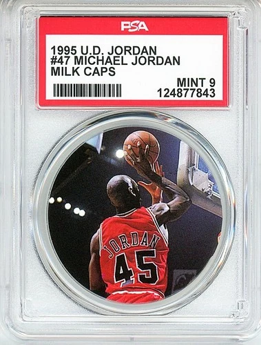 1995 -MICHAEL JORDAN- PSA 9 Upper Deck Milk Caps Bulls Basketball POG Card #47