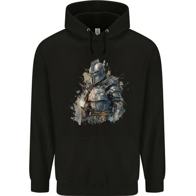 Pure Fantasy Sweat à Capuche Homme 80% Coton Noir Chevalier Médiéval - Photo 1/2