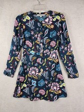 LOFT Women's Long Sleeve Half Button Floral Dress Petites Size 00P