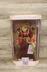 Memories Porcelain 17" Collectible Doll Angela Red Satin Dress Gold Angel Wings