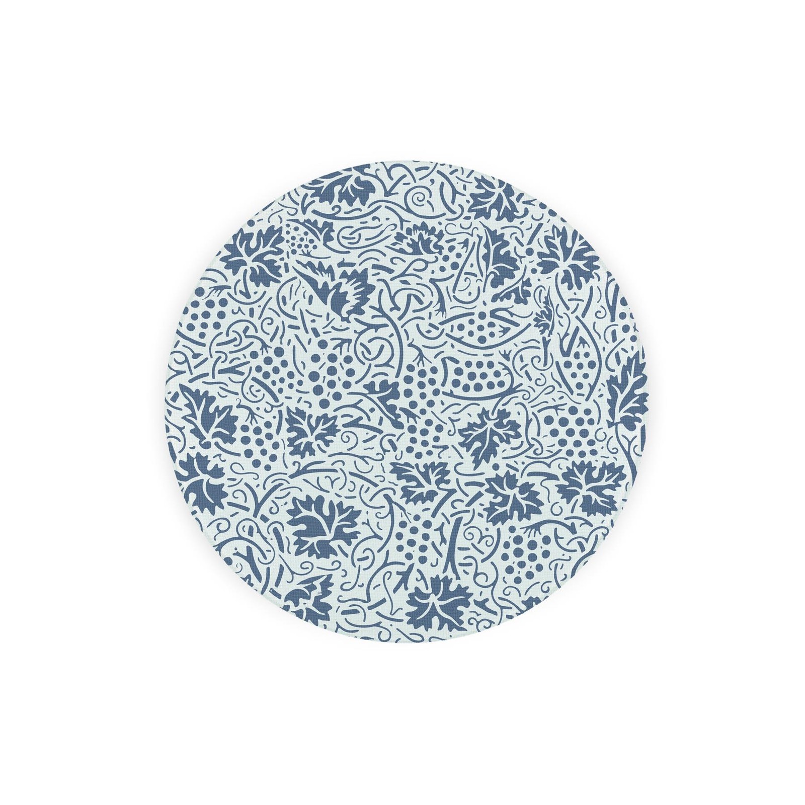 Oak Leaves & Berries Round Glass Trivet - Blue Small Textured Worktop Protector Gift 20cm x 20cm (8" x 8") - Image 2
