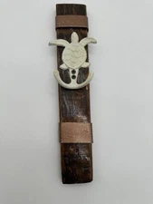 Handcrafted Wood & Metal Painted Sea Turtle Wall Decor 14” Nautical