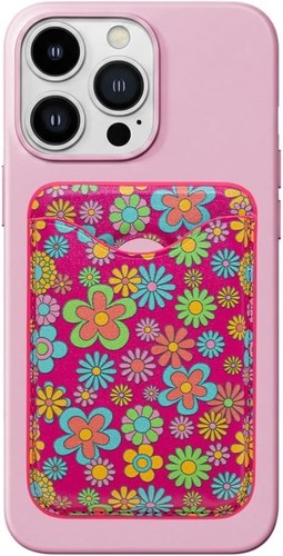 XO Poppy Magnetic Card Holder MagSafe Wallet Pink Floral Holds up to 3 Cards NWT
