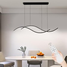 Modern Led Pendant Light, Dimmable Led Chandelier for Dining Room Light Black