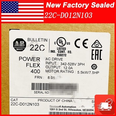 NEW 22C-D012N103 AB PowerFlex 400 5.5 kW 7.5 HP AC Drive 22CD012N103