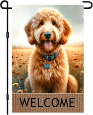 Dog Welcome Garden Flag 12X18 Inch   Double-Sided Outdoor Yard Flag, Spring Summ