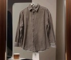 7115 by Szeki Corduroy Long Sleev Button Shirt Jacket Brown Size S