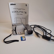 Nikon Coolpix S4 Digital Camera Silver Swivel Lens 6.0MP 10x Zoom Works Descript