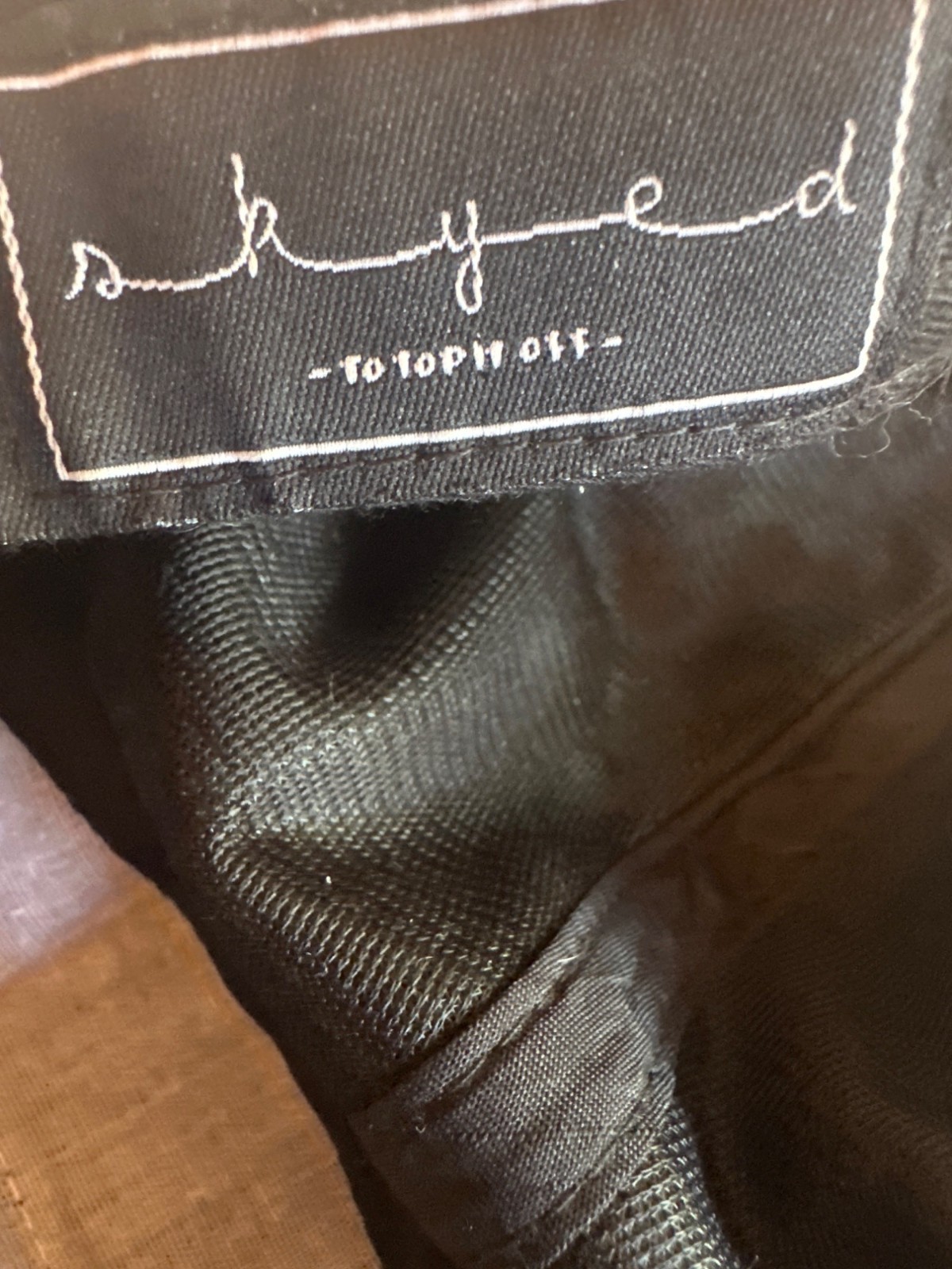 Skyed Black Wool Blend Adjustable Strapback Hat - image 6