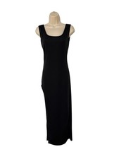 Black Maxi Dress Very High Slit On One Side Size Medium