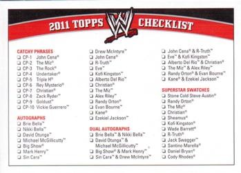 Checklist 3 2011 Topps WWE - #C3 -