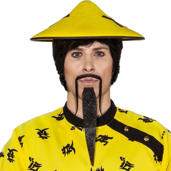 Chinesenbart De Luxe Orlob KostüM ZubehöR Schwarzer Bart Fasching Karneval-image