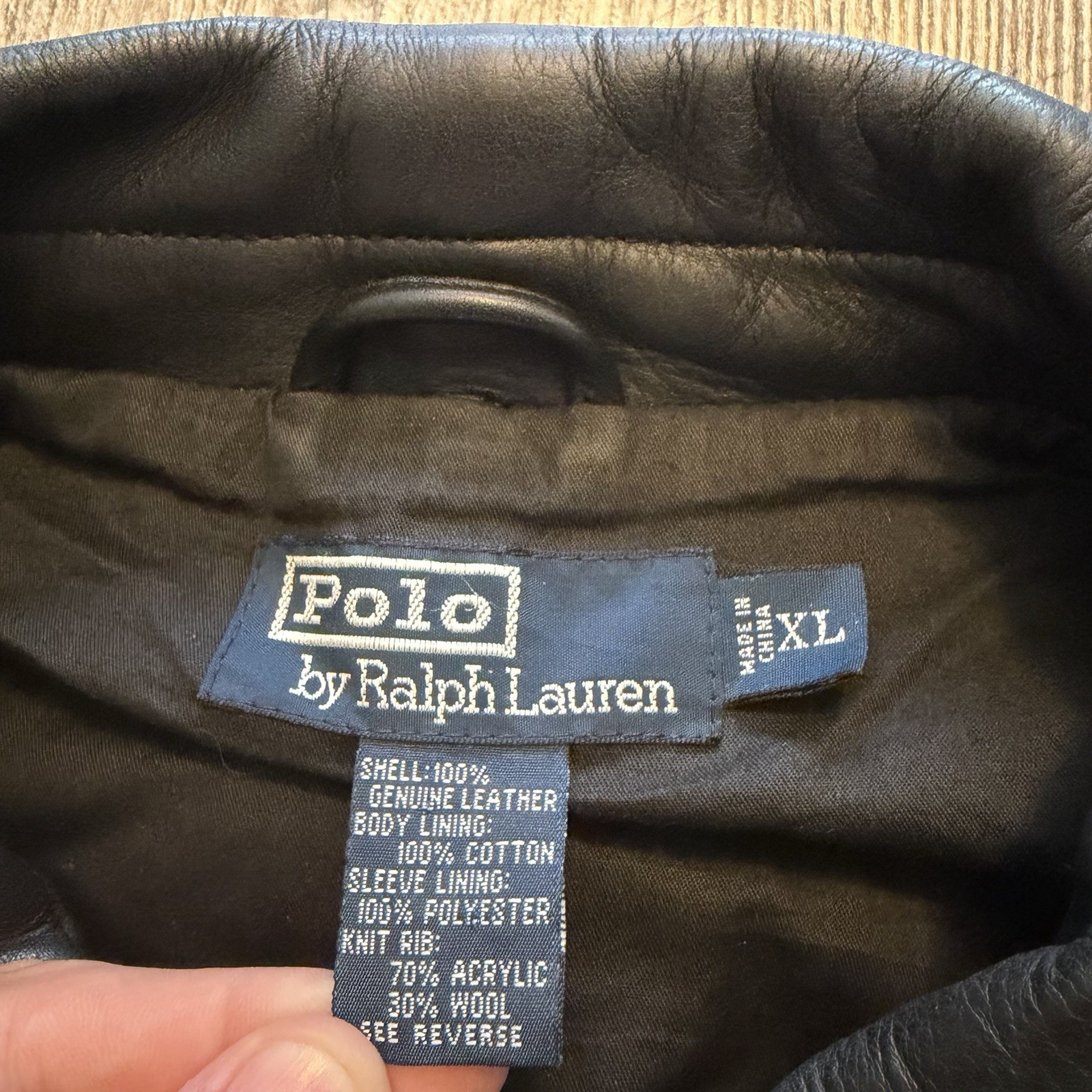 Vintage Polo Ralph Lauren Leather Bomber Jacket Mens XL A2 Flight Pilot Aviator image 2
