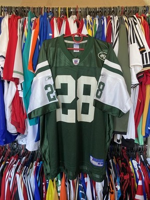 NEW YORK JETS NFL SHIRT JERSEY REEBOK sz L MEN GREEN #28 CURTIS MARTIN
