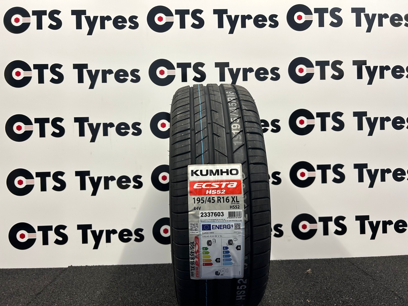 1 X 195/45R16 Kumho Ecsta HS52 84V XL NEW TYRES *A* WET GRIP  195 45 16