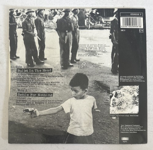 RAGE AGAINST THE MACHINE ~BULLET IN HEAD EPIC 659258 7 HEAVY METAL PICTURE DISC - Picture 3 of 8