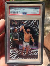 2021 Select UFC Khamzat Chimaev Zebra PSA 10 Rookie RC