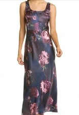Vince Floral Night Garden Satin Slip Dress, Size 4
