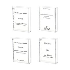 Vase transparent en forme de livre, rectangulaire, ouverture décorative,