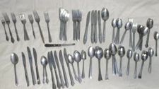 Mixed Lot - 65 Pcs. of Silverware Flatware - Knives, Forks, Spoons