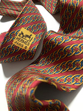 HERMES VINTAGE FIBBIA CON CATENA CRAVATTA CAVALLO BIT ANELLI SPIRALE FASCIA A...