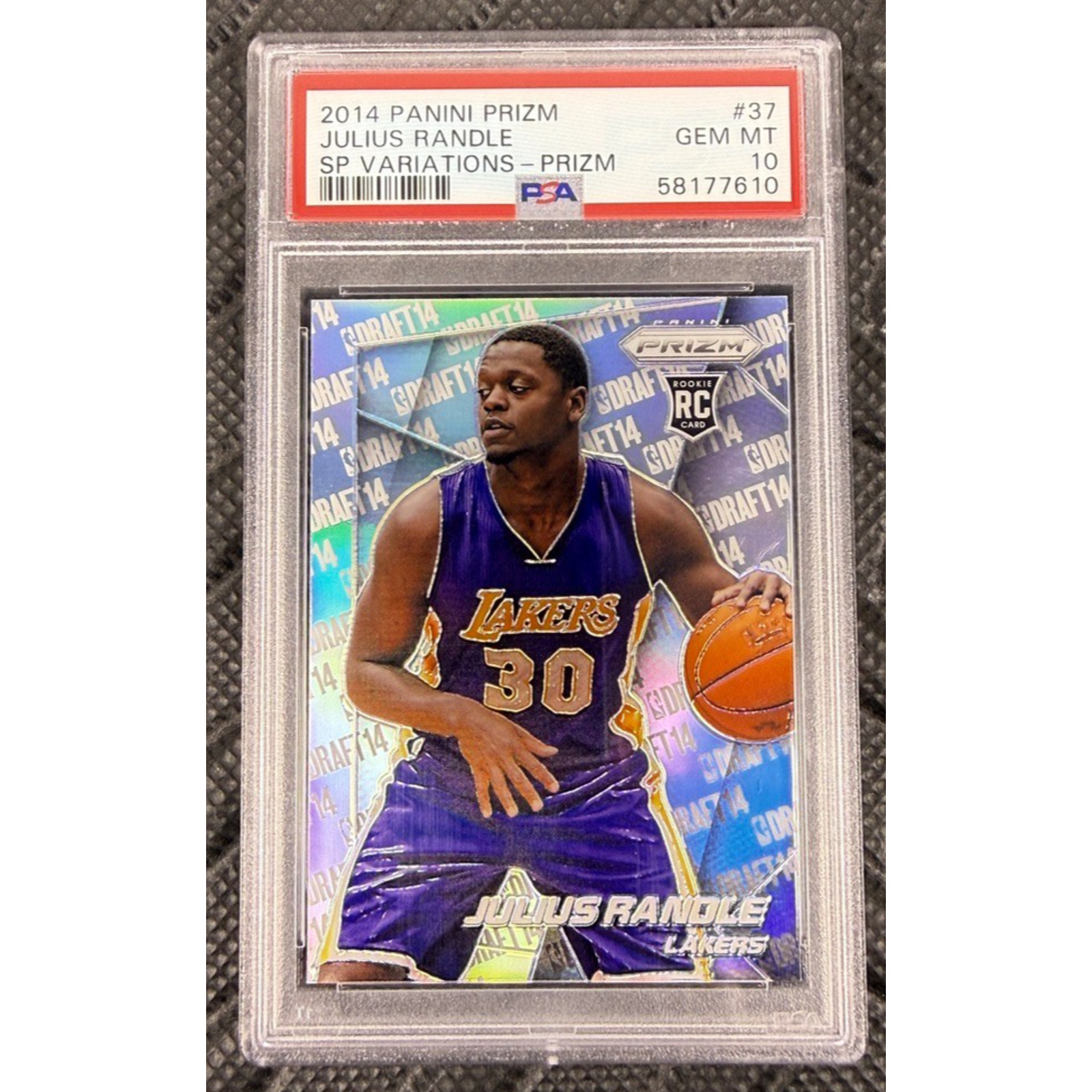 2014-15 Prizm Julius Randle Rookie RC SP Variations Silver PSA 10 LA Lakers #37