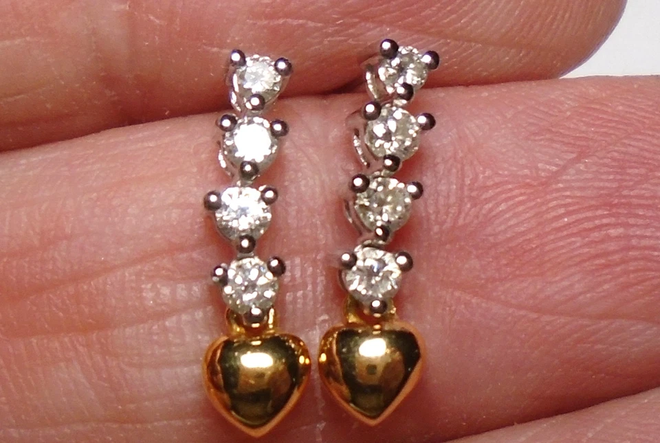 18ct gold  Diamond drop earrings - Image 2 of 4