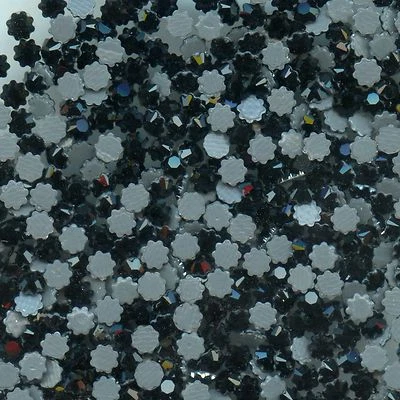 2728 SS10 N HF *** 50 STRASS FLEUR SWAROVSKI FOND PLAT 2,85mm JET HOTFIX