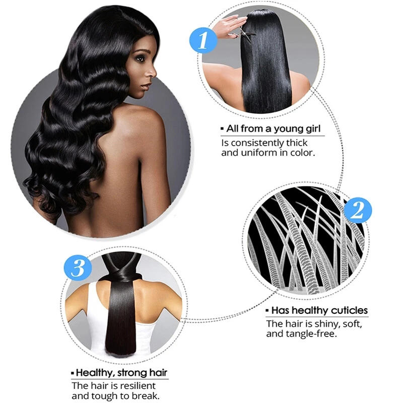 Extensiones de tejido de cabello humano brasileño de 1-4 paquetes trama recta virgen real OFERTA Foto 2 de 4